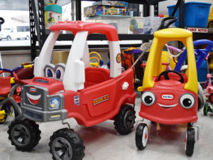 children's toy cars donated to the UDS toy center